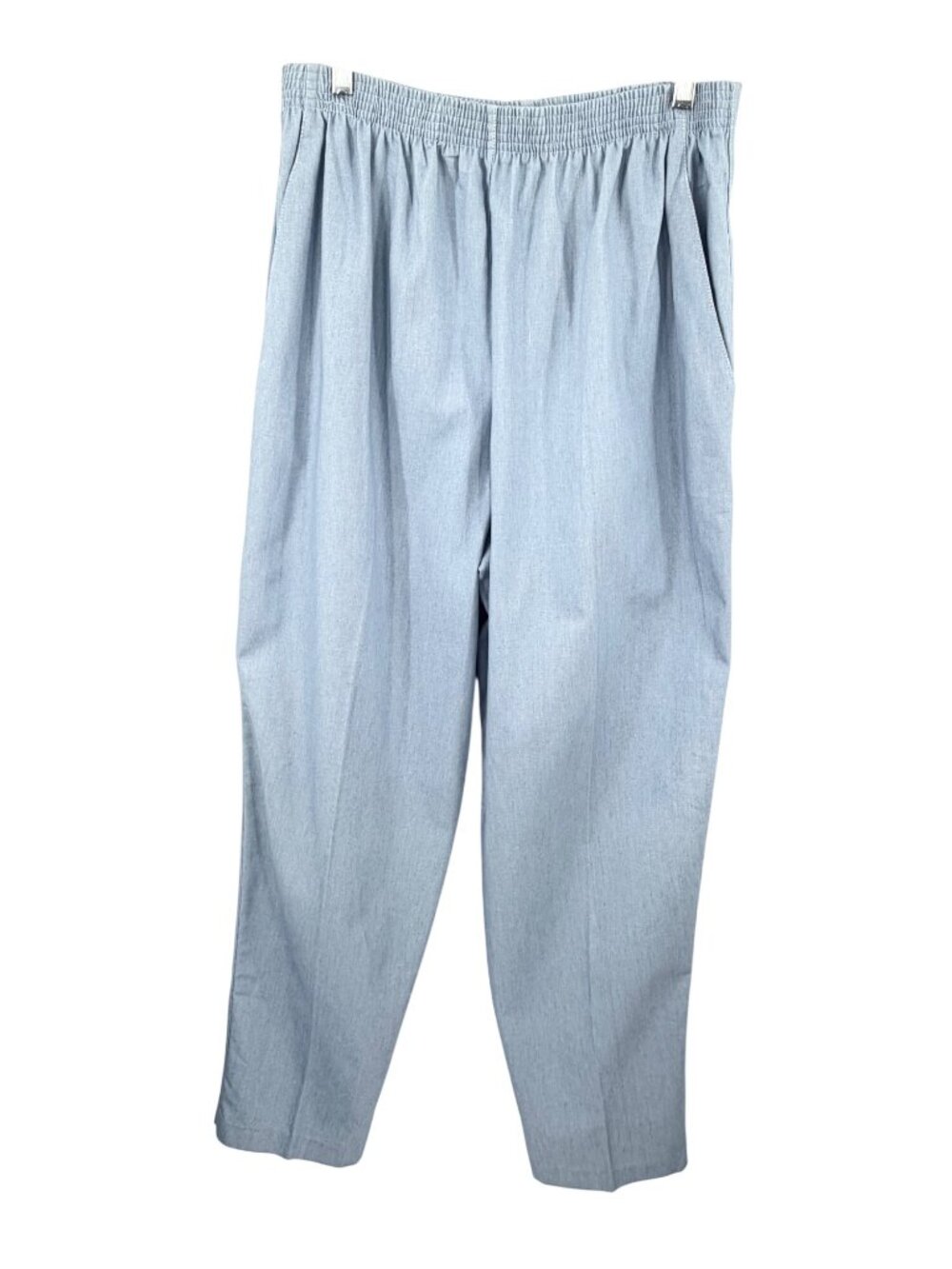 Vtg Talk of the Walk Blue Chambray Elastic Waist Relaxed Fit Hi Rise 80s Pants L